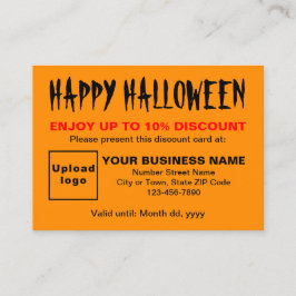Business Halloween Orange Färg-rabattkort Rabattkort