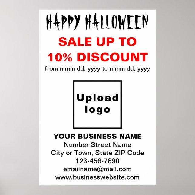 Business Halloween Sale on White Poster (Framsidan)