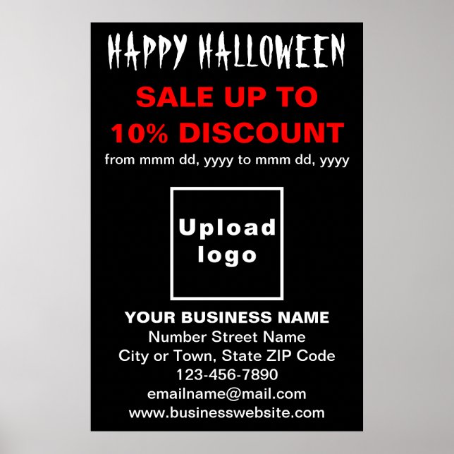 Business Halloween Sale på Black Poster (Framsidan)