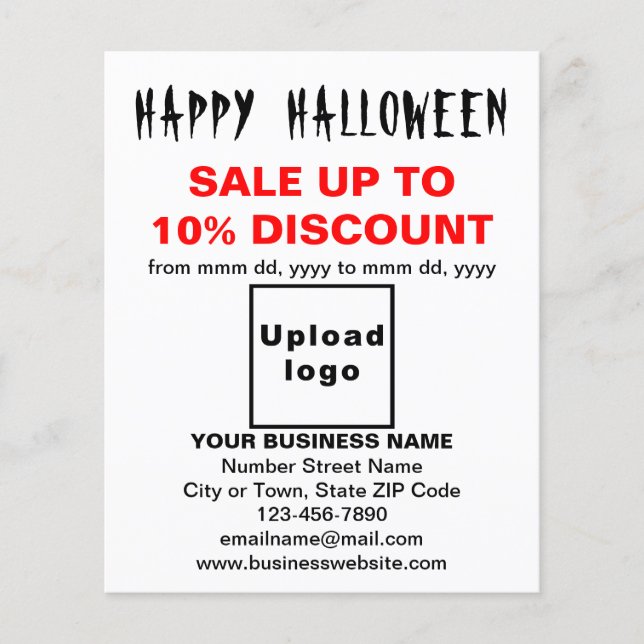 Business Halloween Sale på White Flyer (Framsidan)