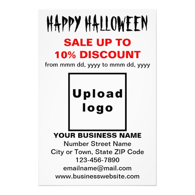 Business Halloween Sale på White Photo Papper Fototryck (Framsidan)