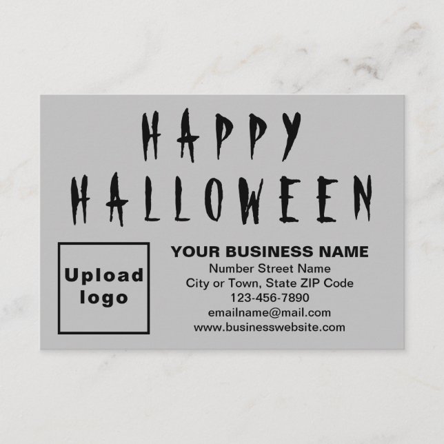 Business Halloween Small Grått Flat Greeting Card Kort (Framsida)