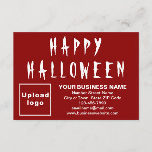 Business Halloween Small Red Flat Card