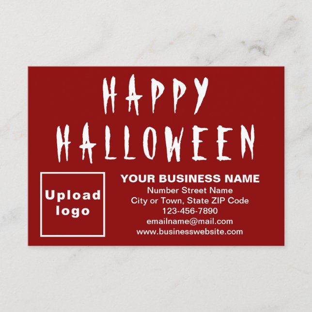 Business Halloween Small Red Flat Card (Framsida)