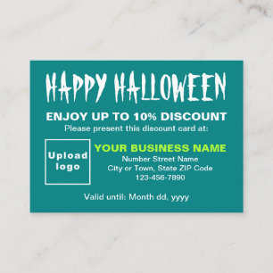 Business Halloween Teal Grönt Rabattkort