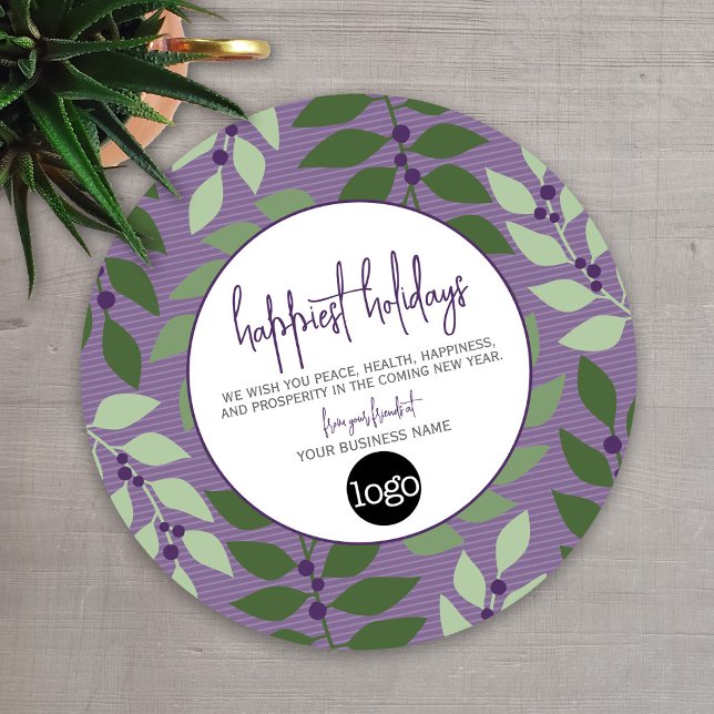 Business Hälsning med Logotyp - Lycka till Julkort (Business Holiday Greeting Card with a Modern Design)