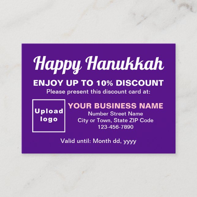Business Hanukah Lila-rabattkort Rabattkort (Framsida)