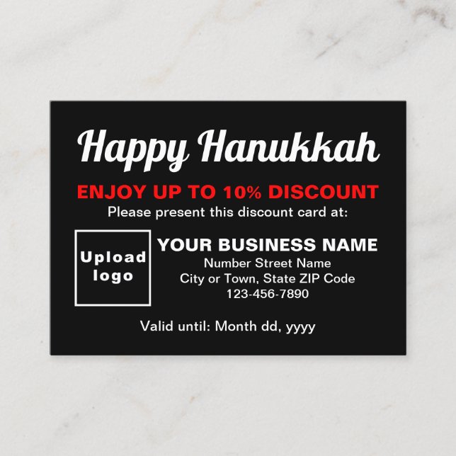 Business Hanukkah Black-rabattkort Rabattkort (Framsida)