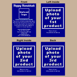 Business Hanukkah Blue Folged Helgdag Card Helgkort