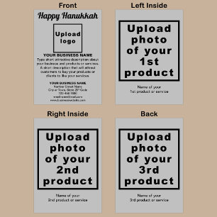 Business Hanukkah Grått-mappat gratulationskort Kort