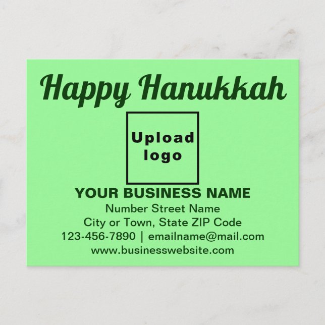 Business Hanukkah Hälsning om Ljust grönt vykort (Framsida)