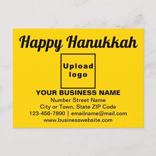 Business Hanukkah Hälsning om vykort för Gult (Framsida)