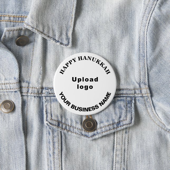Business Hanukkah Hälsning on White Round Button Knapp (In Situ)