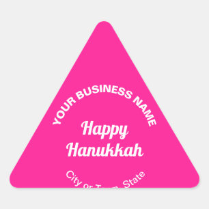 Business Hanukkah Hälsning på Rosa Triangelformat Klistermärke