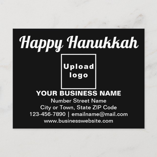 Business Hanukkah Hälsning på svarta vykort (Framsida)