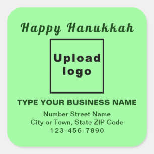 Business Hanukkah Ljust grönt Square Sticker Fyrkantigt Klistermärke