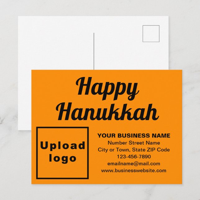 Business Hanukkah Orange Färg Helgdag vykort (Fram/baksida)