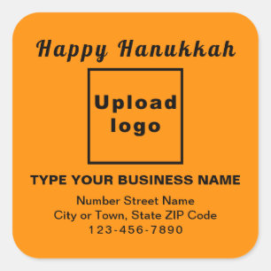 Business Hanukkah Orange Färg Square Sticker Fyrkantigt Klistermärke