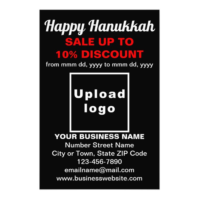 Business Hanukkah Sale on Black Photo Papper Fototryck (Framsidan)