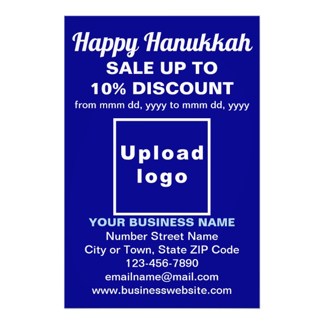 Business Hanukkah Sale on Blue Photo Papper Fototryck (Framsidan)