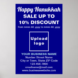 Business Hanukkah Sale on Blue Poster