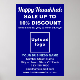 Business Hanukkah Sale on Blue Poster