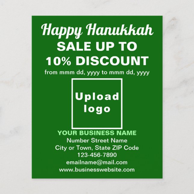 Business Hanukkah Sale on Grönt Flyer (Framsidan)