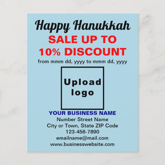 Business Hanukkah Sale on Light Blue Flyer (Framsidan)