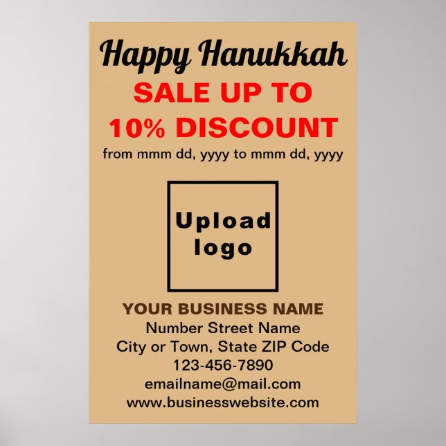 Business Hanukkah Sale on Light Brown Poster (Framsidan)