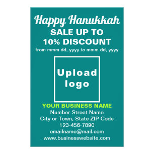 Business Hanukkah Sale on Teal Grönt Photo Papper Fototryck