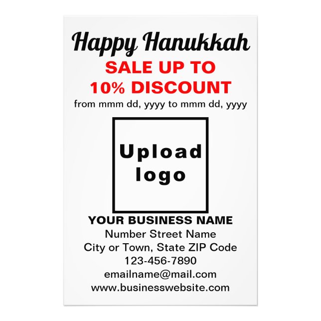 Business Hanukkah Sale on White Photo Papper Fototryck (Framsidan)