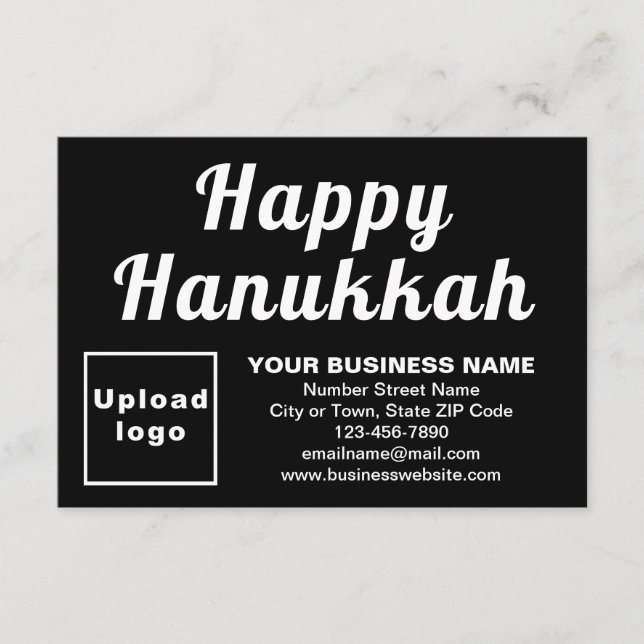 Business Hanukkah Small Black Greeting Card Kort (Framsida)