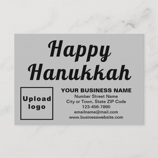 Business Hanukkah Small Grått Flat Card (Framsida)