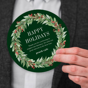 Business Helgdag Card för rund krans Julkort
