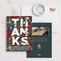 Business Helgdag Card för tack till vinterBlommigt