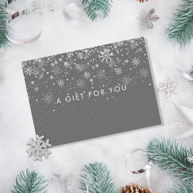 Business Helgdag Snöflingor Gift Certificate Rabattkort (Skapare uppladdad)