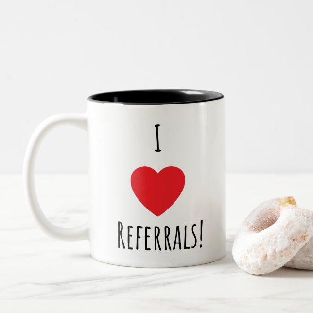 Business I Heart Referrals Coffee Tea Mugg (Med munk)
