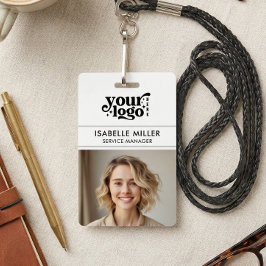 Business ID Card QR Modern Large Photo Employee