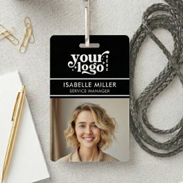 Business ID Card QR Modern Large Photo Employee