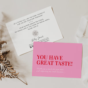 BUSINESS INSERT modern tack för söt röd rosa