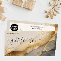 Business jul Gift Certificate Beige Voucher