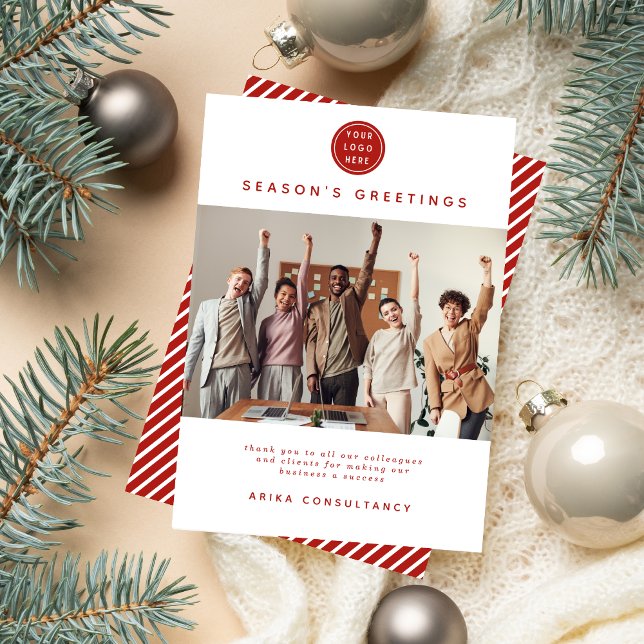 Business jul Modern Corporate Team | Röd Julkort (Skapare uppladdad)