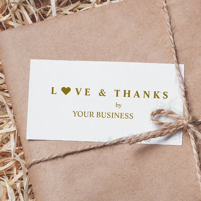 Business Kärlek och tack Quote med hjärta Stämpel (Simple design with Thanks and Love Quote with hearts for your artisan work. )