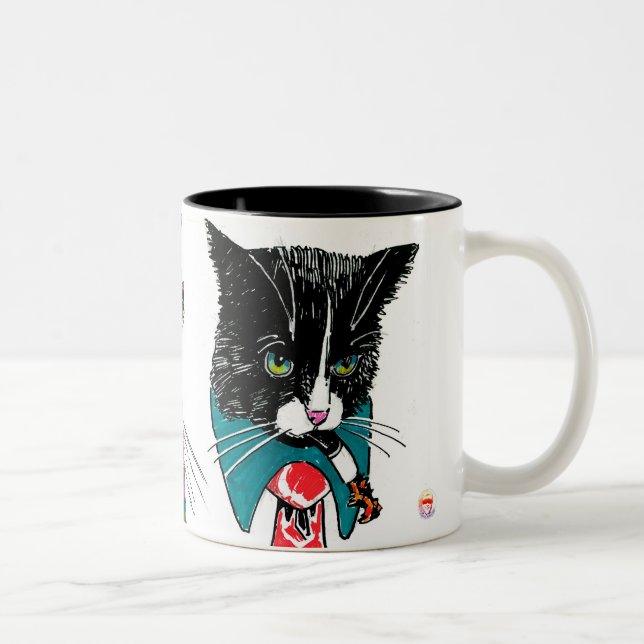 Business Kitties Mug Två-Tonad Mugg (Höger)