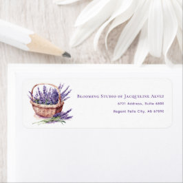 Business Lavender-illustration Flower Shop Returadress Etikett