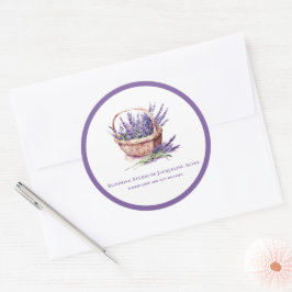 Business Lavender-illustration Flower Shop Runt Klistermärke