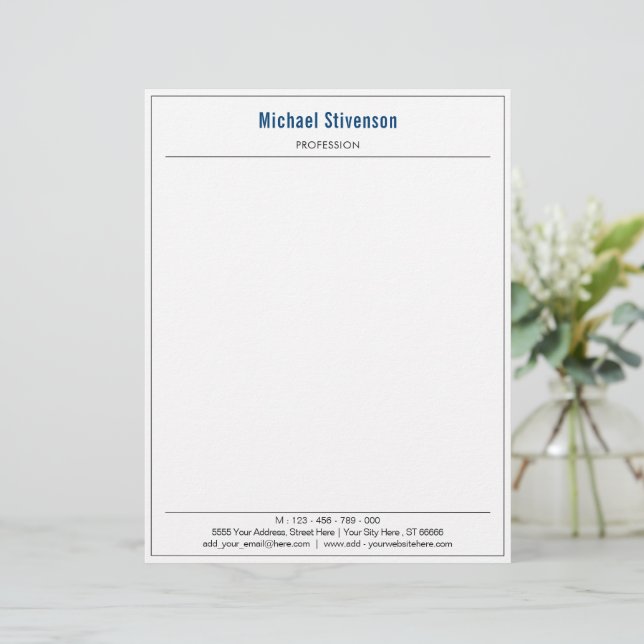 Business Letterhead-malldesign - din egen Brevhuvud (Stående Fram)