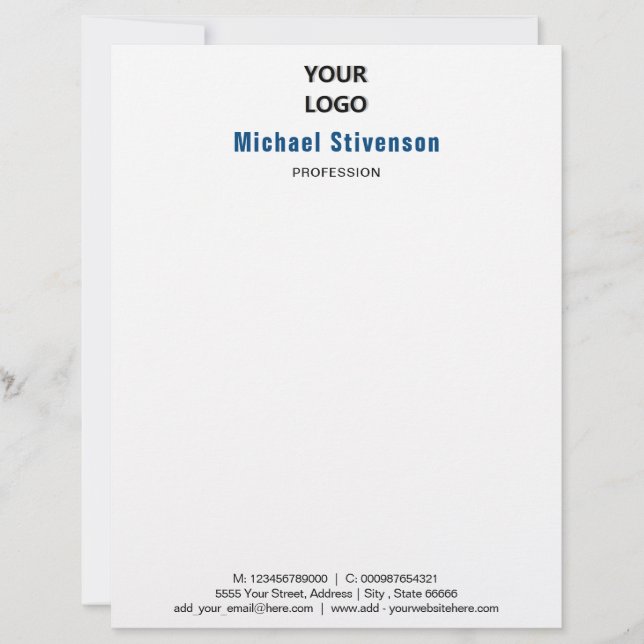 Business Letterhead-malldesign - din egen Brevhuvud (Framsida)