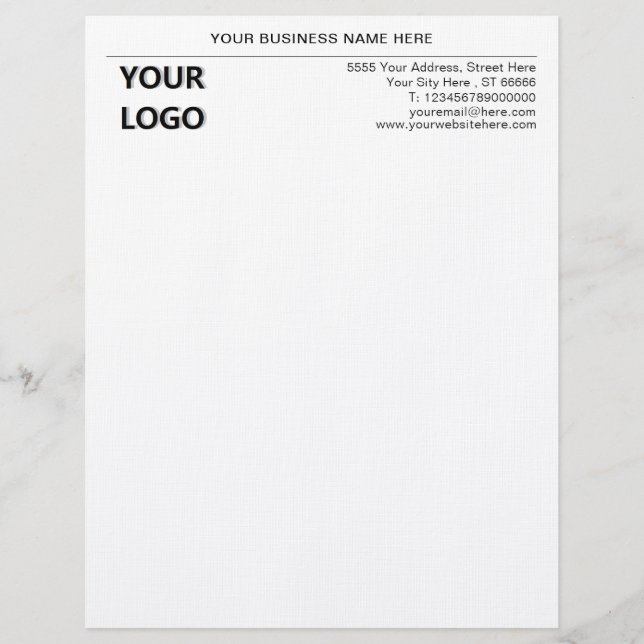Business Letterhead med grundläggande Anpassningsb Brevhuvud (Framsida)