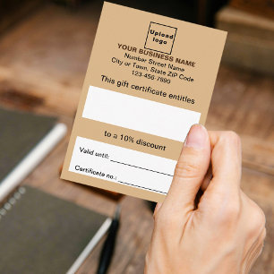 Business Light Brown Gift-certifikat Tilläggskort